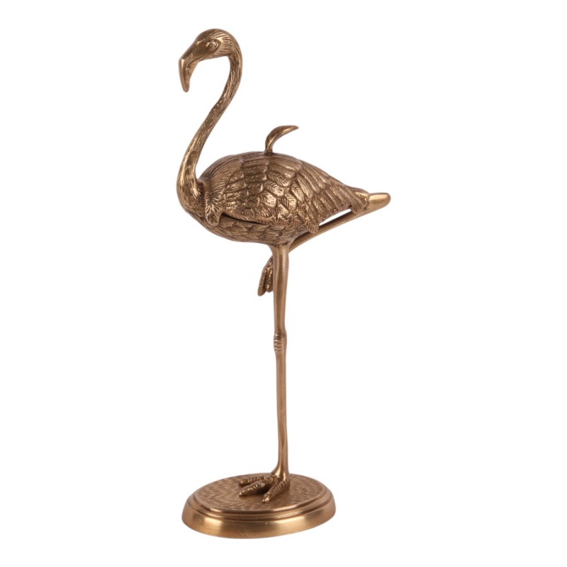 Deco opbergdoos Flamingo koper 29 cm