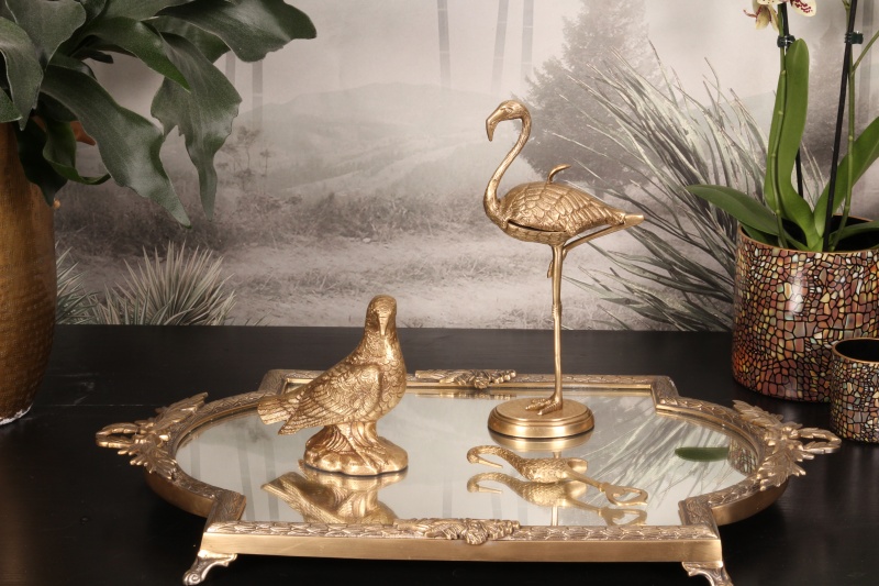 Deco opbergdoos Flamingo koper 29 cm